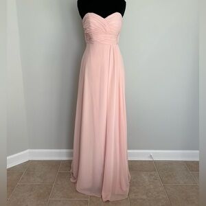 Blush Pink Strapless Chiffon Formal Gown – Size 6
